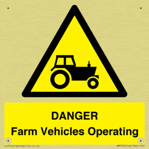 DANGER Farm Vehicles Operating